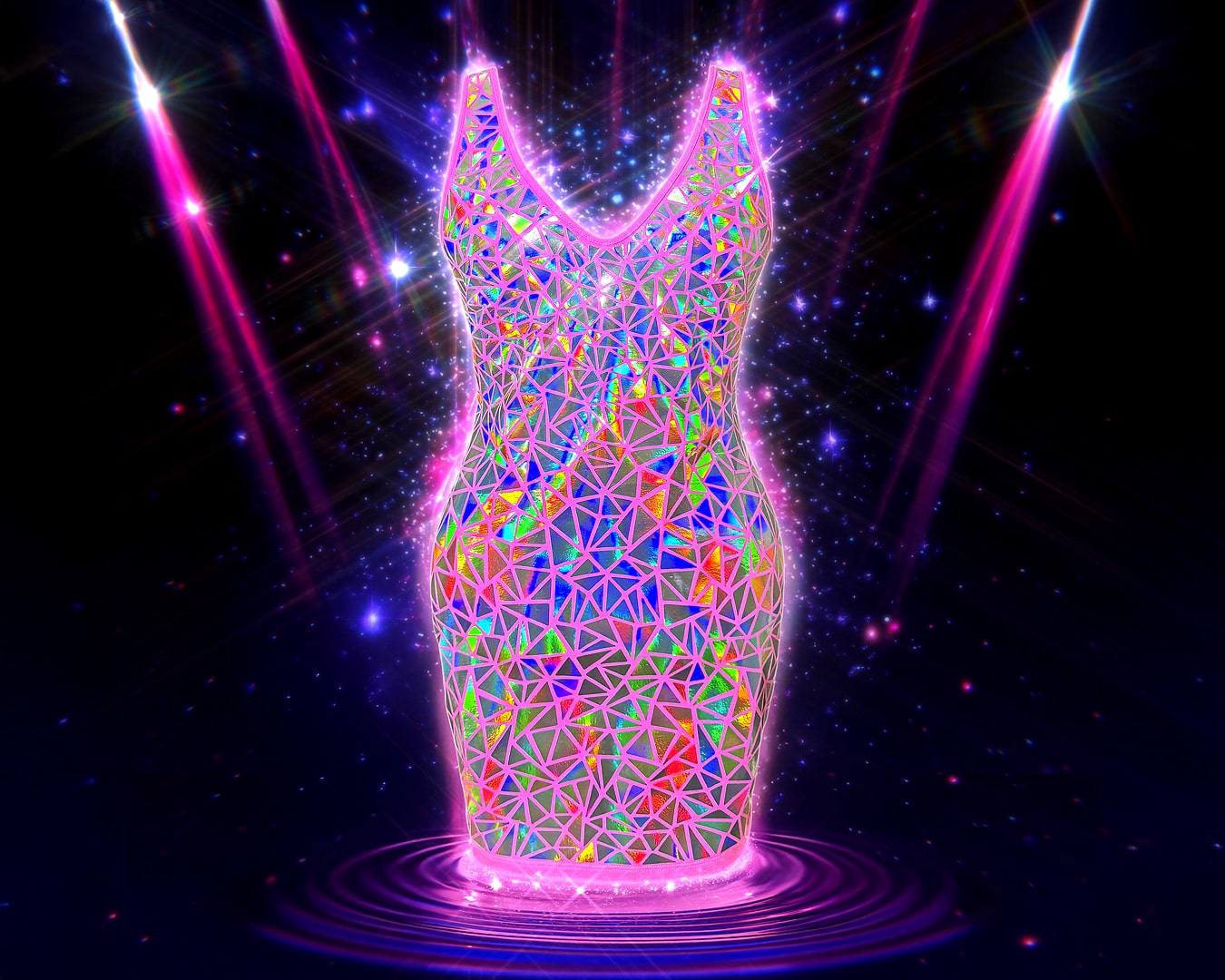 pink hologram dress Pink Holographic Dress