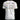 Back graphic of white holographic Pride T-shirt with rainbow “Take Me To Your Planet” artwork