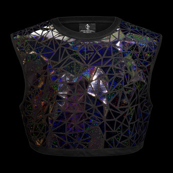 Sparkly Holographic Black Crop Top by Jason Brickhill