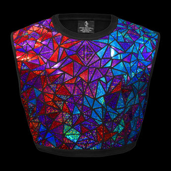 Sparkly Multicolor Crop Top with Red, Purple and Blue by Jason Brickhill