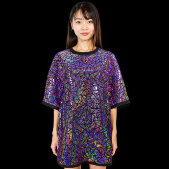 Violet Galactic Oversized T-Shirt by Jason Brickhill