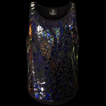 Sparkly Black Holographic Tank Top by Jason Brickhill