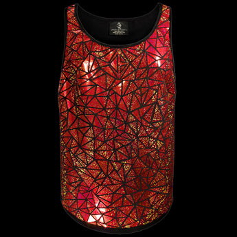 Sparkly Red Holographic Tank Top by Jason Brickhill