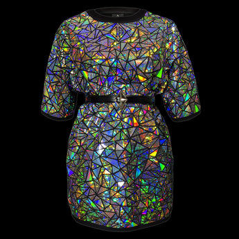 Holographic T-Shirt Dress with belt