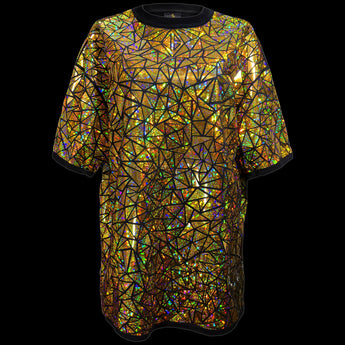 Sparkly Gold Holographic Oversized T-Shirt by Jason Brickhill