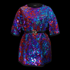 Nebula Holographic Dress with belt | JASON BRICKHILL