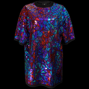 Mulitcolor Sparkly Oversized Tshirt with Red, Purple and Blue colors by Jason Brickhill