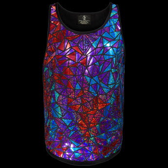 Mulitcolor Sparkly Tank Top with Red, Purple and Blue colors by Jason Brickhill