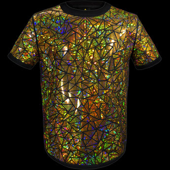 Sparkly Gold Holographic T-Shirt by Jason Brickhill