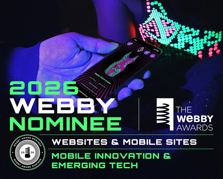 Jason Brickhill Webby Awards 2026 nominee showcasing NFC-enabled fashion connected to a mobile digital experience