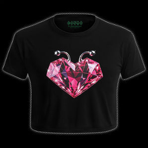 Pink Cosmic Heart Crop Tee