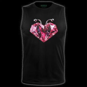 Pink Crystal Heart Tank Top