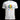 White holographic Pride T-shirt featuring cosmic planets and disco sphere artwork by Cosmo