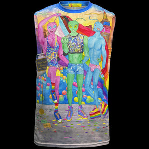 'Gaylien' LGBTQ Alien Pride Muscle Tee by Jason Brickhill