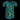 Glitch t-shirt with a digital pixel pattern in shiny teal