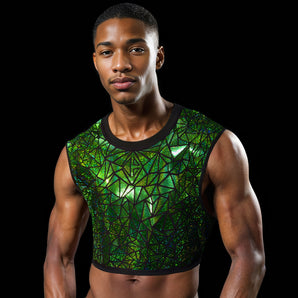 Green Galactic Crop Top by Jason Brickhill