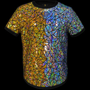 Gold and Silver Holographic Mosaic T-shirt