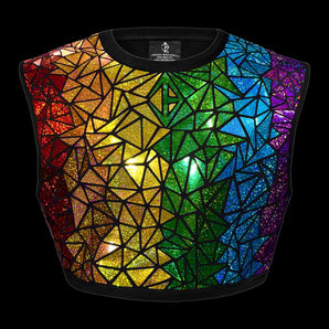 Rainbow Pride Holographic Crop Top by Jason Brickhill