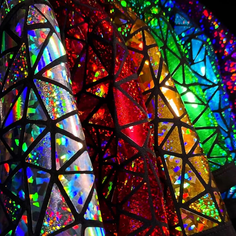 Colorful mosaic pattern with geometric shapes.