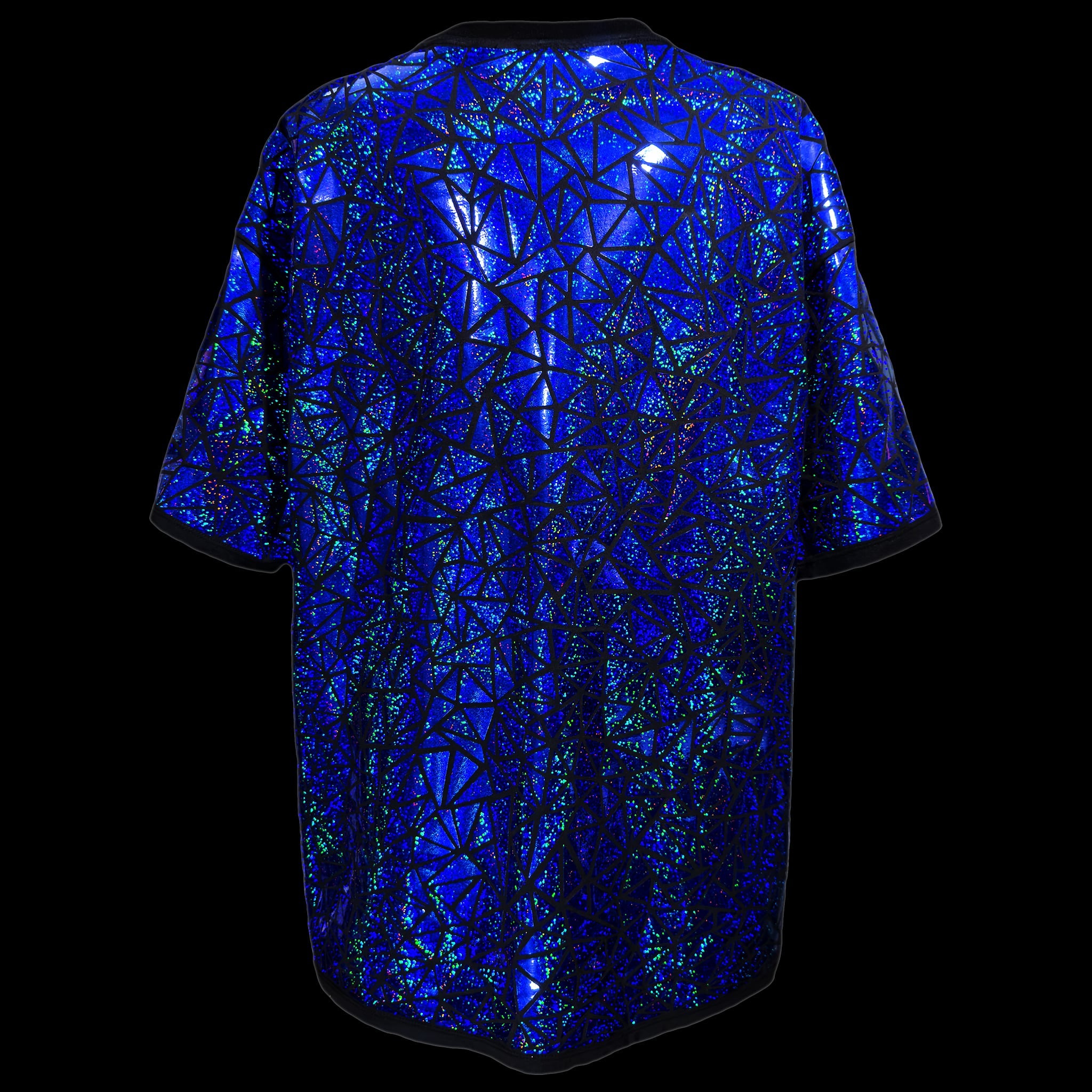 Blue Holographic Oversized T-Shirt back