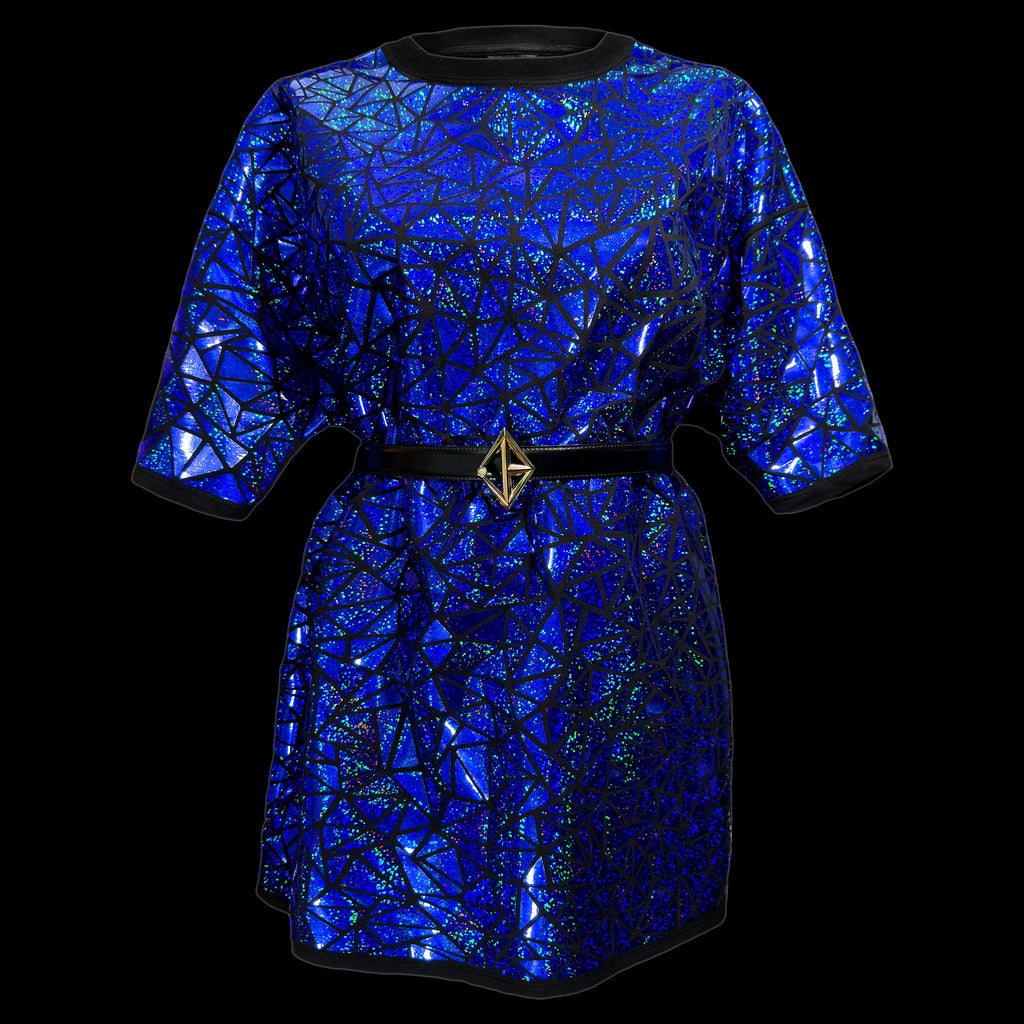 Blue holographic outlet dress