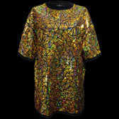 Sparkly Gold Holographic Oversized T-Shirt by Jason Brickhill